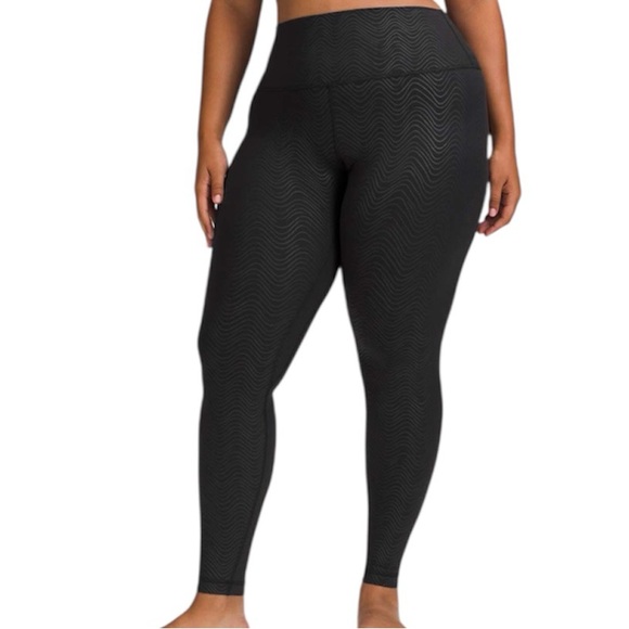 Lululemon Align High-Rise Pant Tight Leggings Nulu Aqueous Emboss Black Womens 6 - Picture 2 of 16